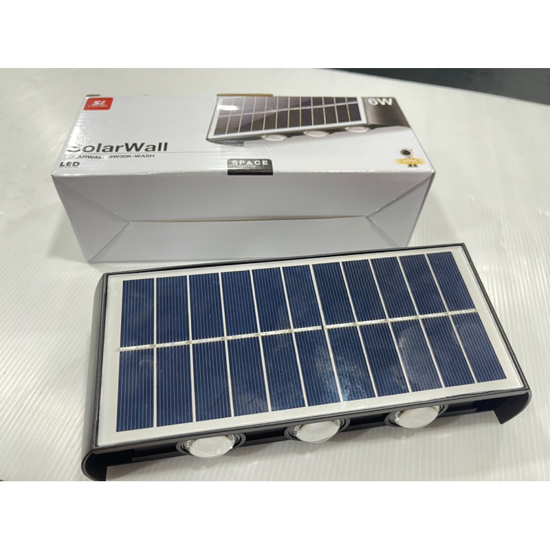 โคมไฟผนังโซล่าเซลล์SolarWall-6W30K-WASH