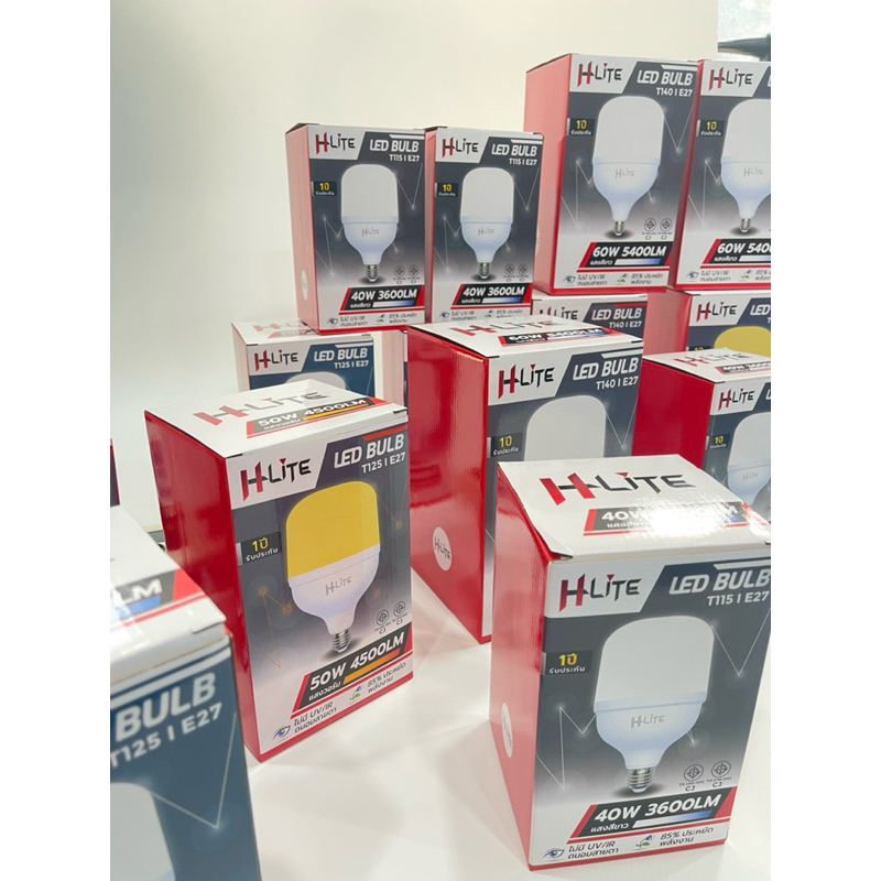 H-LITEหลอดกลมไฮเพาเวอร์บับLED-T140ขนาด40W,50W,60W.E27แสงเดย์ไลท์และแสงวอร์มไวท์