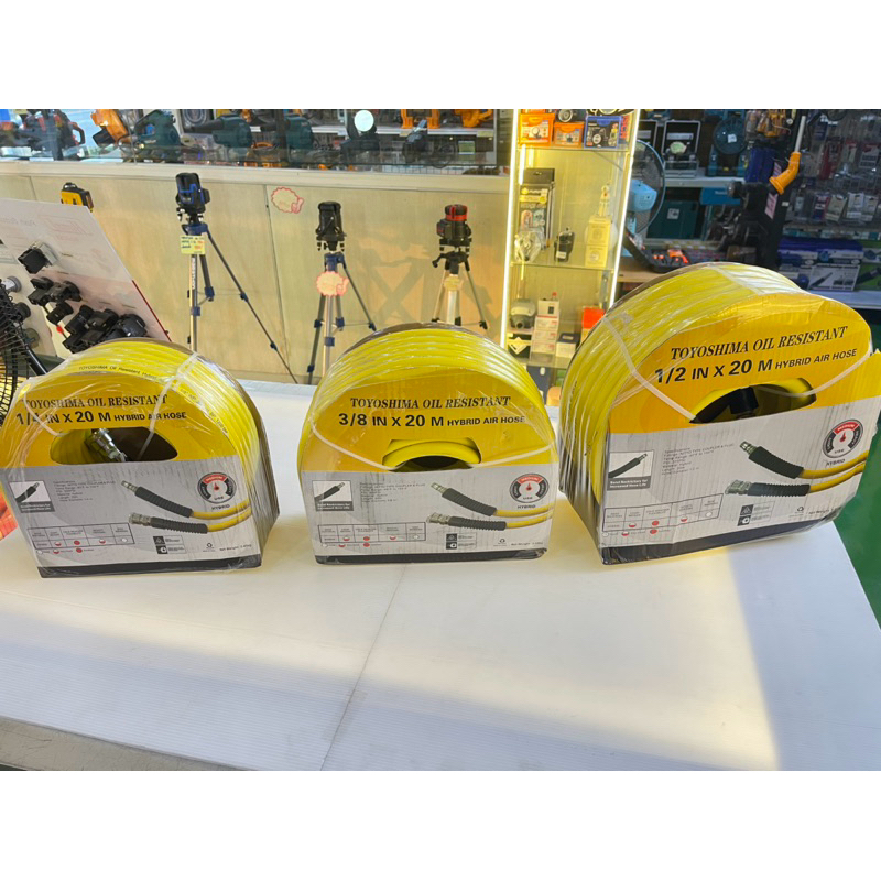 สายลมพร้อมคอปเปอร์ผิวกันน้ำมันToyoshima-OIL-Resistant/Hybrid.Air.Hoseมี3ขนาด,1/4“x20m.,3/8”x20m.,1/2”x20m.