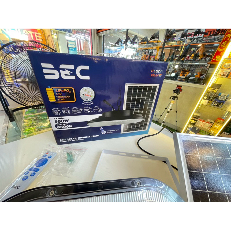 BEC.โคมไฮเบย์ แอลอีดี.โซล่าเซลล์ขนาด150w.และ200w.6500k.แสงเดย์ไลท์
