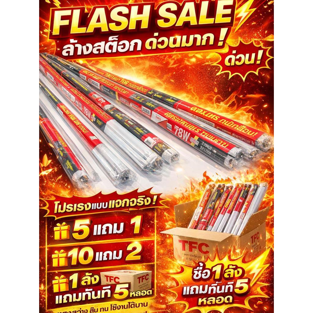 ️ โล๊ะล้างสต็อกFLASH SALE เดือด! รางนีออน LED TFC 18W 120cm สว่างจัด 2100 ลูเมน มอก.แท้ ราคาพิเศษ